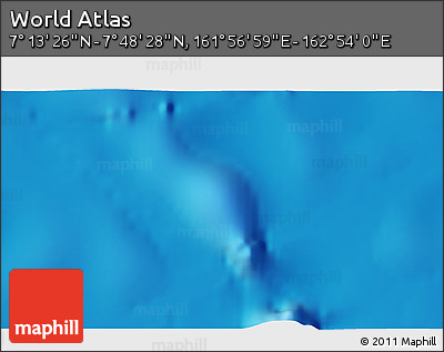 Physical 3D Map of the Area around 7° 30' 57" N, 162° 25' 30" E