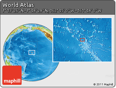 Physical Location Map of the Area around 7° 30' 57" N, 162° 16' 30" W