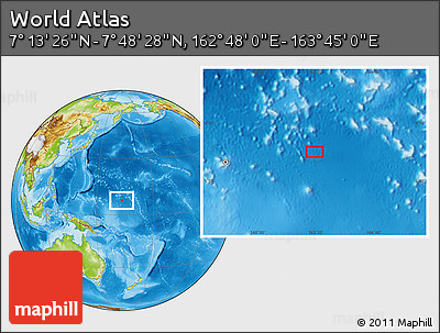 Physical Location Map of the Area around 7° 30' 57" N, 163° 16' 30" E