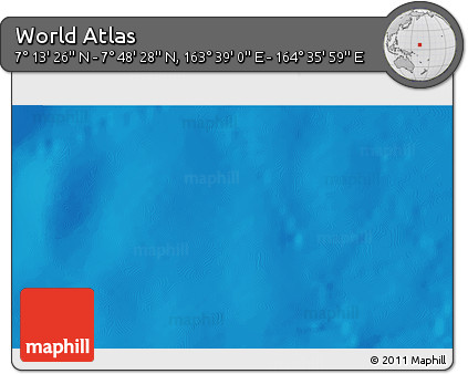 Shaded Relief 3D Map of the Area around 7° 30' 57" N, 164° 7' 30" E