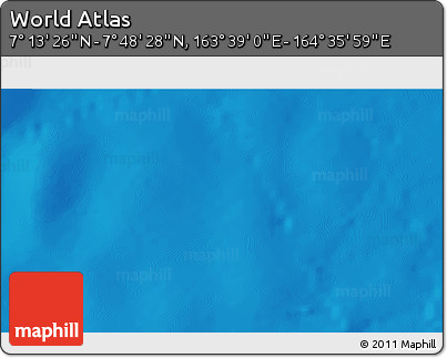 Shaded Relief 3D Map of the Area around 7° 30' 57" N, 164° 7' 30" E