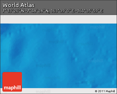 Shaded Relief 3D Map of the Area around 7° 30' 57" N, 164° 7' 30" E