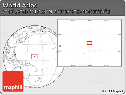 Blank Location Map of the Area around 7° 30' 57" N, 164° 7' 30" E