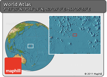 Satellite Location Map of the Area around 7° 30' 57" N, 164° 7' 30" E