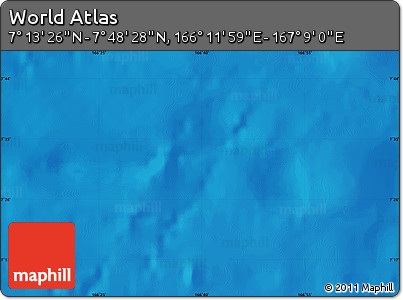 Physical Map of the Area around 7° 30' 57" N, 166° 40' 30" E