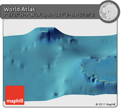 Satellite 3D Map of the Area around 7° 30' 57" N, 168° 22' 30" E