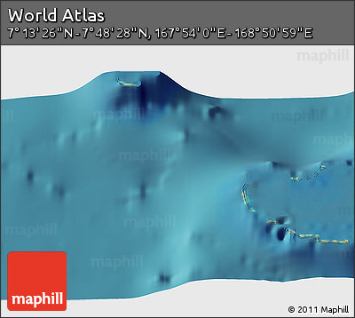 Satellite 3D Map of the Area around 7° 30' 57" N, 168° 22' 30" E