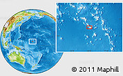 Physical Location Map of the area around 7° 30' 57" N, 168° 22' 30" E