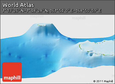 Physical Panoramic Map of the Area around 7° 30' 57" N, 168° 22' 30" E