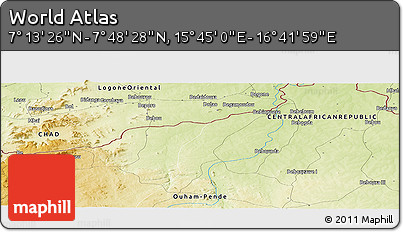 Physical Panoramic Map of the Area around 7° 30' 57" N, 16° 13' 30" E
