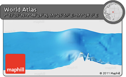 Physical Panoramic Map of the Area around 7° 30' 57" N, 170° 55' 30" E