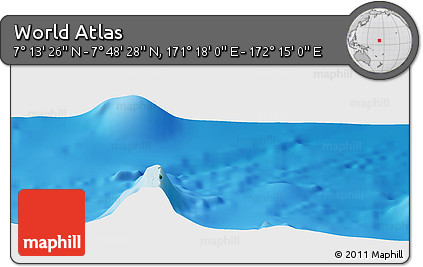 Physical Panoramic Map of the Area around 7° 30' 57" N, 171° 46' 30" E