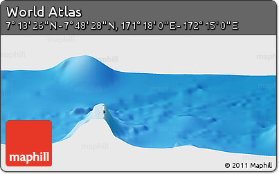 Physical Panoramic Map of the Area around 7° 30' 57" N, 171° 46' 30" E