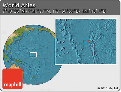 Satellite Location Map of the Area around 7° 30' 57" N, 174° 19' 29" E