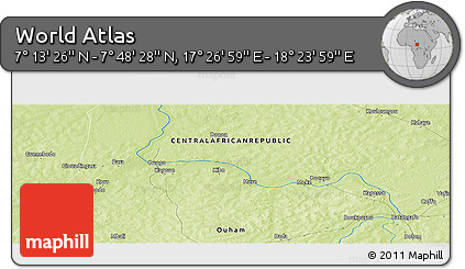 Physical Panoramic Map of the Area around 7° 30' 57" N, 17° 55' 29" E