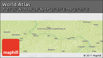 Physical Panoramic Map of the Area around 7° 30' 57" N, 17° 55' 29" E
