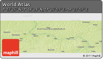 Physical Panoramic Map of the Area around 7° 30' 57" N, 17° 55' 29" E