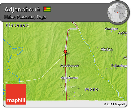 Physical 3D Map of Adjanohoué