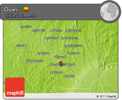 Physical 3D Map of Ouéli