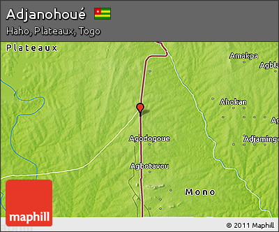 Physical 3D Map of Adjanohoué