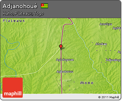 Physical 3D Map of Adjanohoué