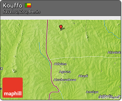 Physical 3D Map of Kouffo