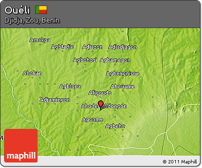 Physical 3D Map of Ouéli