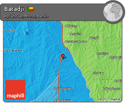 Political 3D Map of Batadji