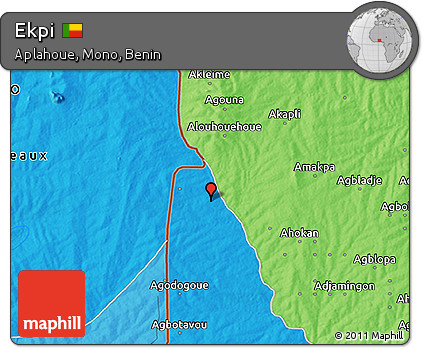 Political 3D Map of Ekpi