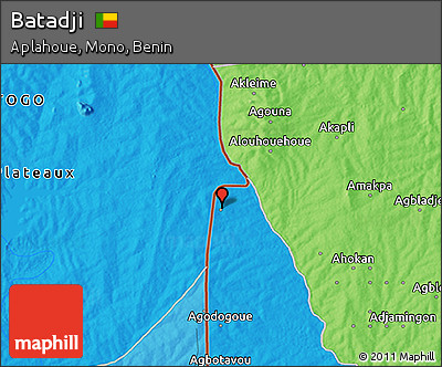Political 3D Map of Batadji