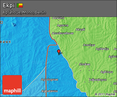 Political 3D Map of Ekpi