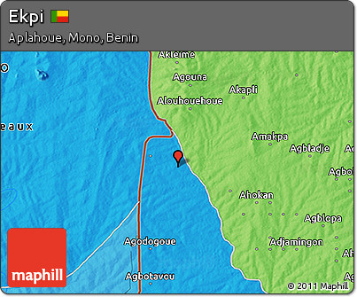 Political 3D Map of Ekpi