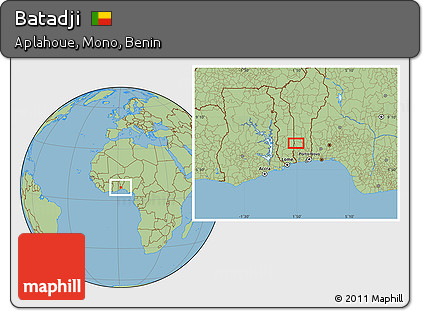 Savanna Style Location Map of Batadji