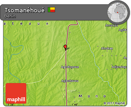 Physical Map of Tsomanéhoué