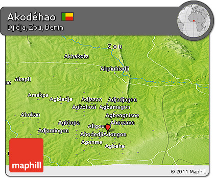Physical Panoramic Map of Akodéhao