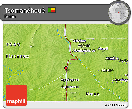 Physical Panoramic Map of Tsomanéhoué