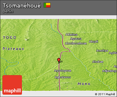 Physical Panoramic Map of Tsomanéhoué
