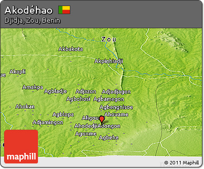 Physical Panoramic Map of Akodéhao