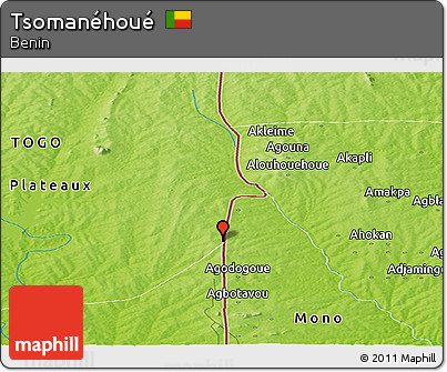 Physical Panoramic Map of Tsomanéhoué