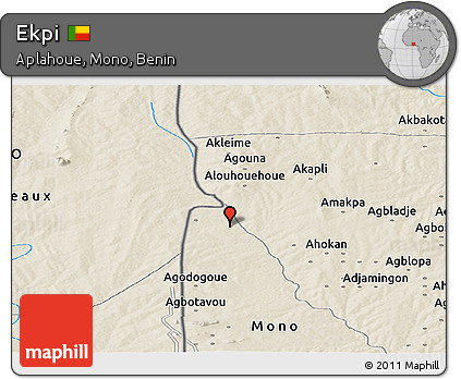 Shaded Relief Panoramic Map of Ekpi