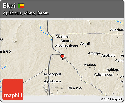 Shaded Relief Panoramic Map of Ekpi