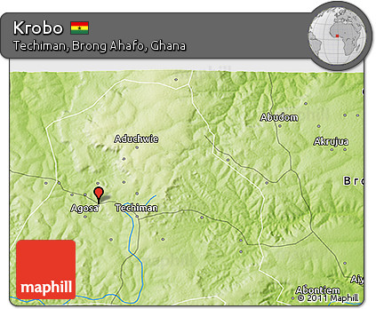 Physical 3D Map of Krobo