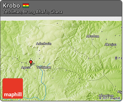 Physical 3D Map of Krobo