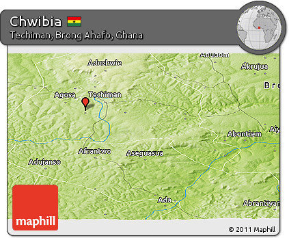 Physical Panoramic Map of Chwibia