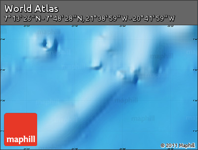 Physical Map of the Area around 7° 30' 57" N, 21° 10' 29" W