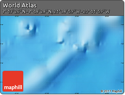 Physical Map of the Area around 7° 30' 57" N, 21° 10' 29" W