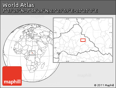 Blank Location Map of the Area around 7° 30' 57" N, 23° 52' 30" E