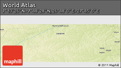 Physical Panoramic Map of the Area around 7° 30' 57" N, 27° 16' 29" E
