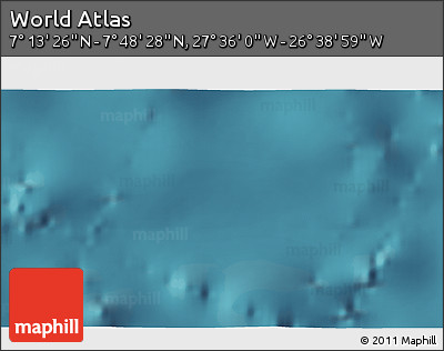 Satellite 3D Map of the Area around 7° 30' 57" N, 27° 7' 30" W