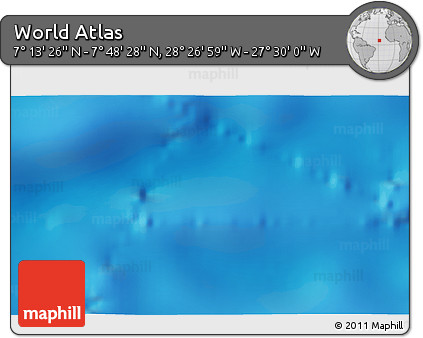 Physical 3D Map of the Area around 7° 30' 57" N, 27° 58' 30" W